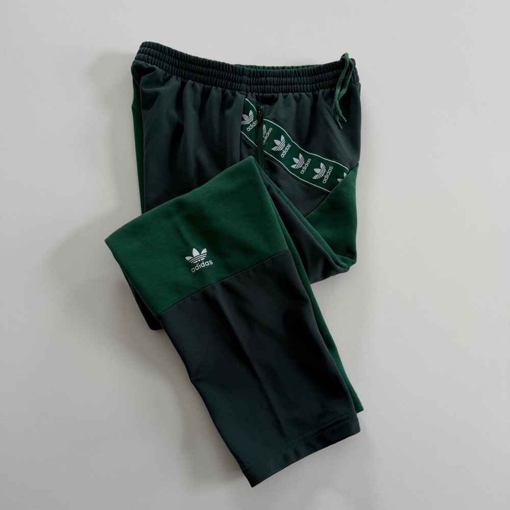 Adidas Originals Mens Colorblock Patchwork FB Tape Sweatpants Green HS2072 M